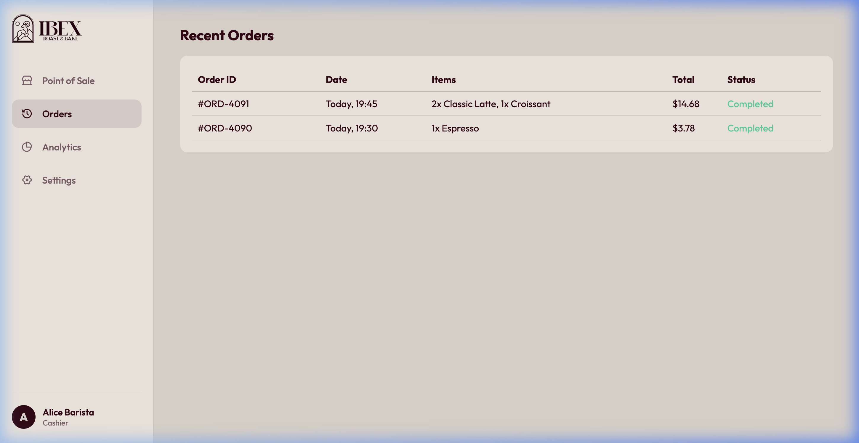 Kitchen Display Interface